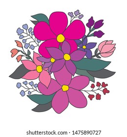 Decorative abstract  flowers, design elements. Can be used for cards, invitations, banners, posters, print design. Floral background in line art style