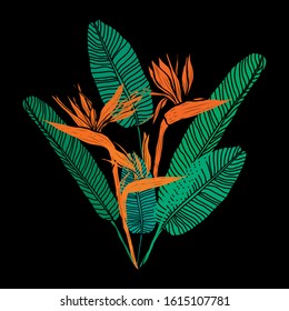 Decorative abstract  flowers, design elements. Can be used for cards, invitations, banners, posters, print design. Floral background in line art style