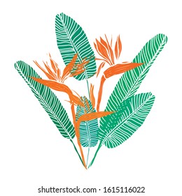 Decorative abstract  flowers, design elements. Can be used for cards, invitations, banners, posters, print design. Floral background in line art style