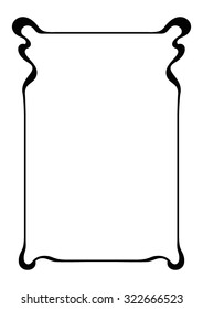 Decorative abstract frame inspired by Art Nouveau style.