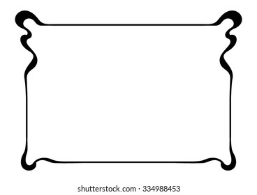 Decorative abstract frame inspired by Art Nouveau style.