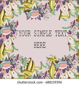 Decorative abstract frame/Hand drawn frame with colorful abstract elements with space for your text