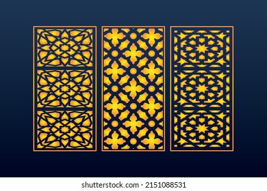 Decorative Abstract Geometric islamic Background Elegant Ornaments Card invitation Cnc Cut