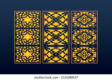 Decorative Abstract Geometric islamic Background Elegant Ornaments Card invitation Cnc Cut