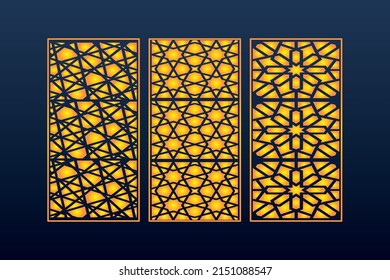 Decorative Abstract Geometric islamic Background Elegant Ornaments Card invitation Cnc Cut