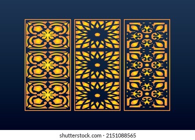 Decorative Abstract Geometric islamic Background Elegant Ornaments Card invitation Cnc Cut
