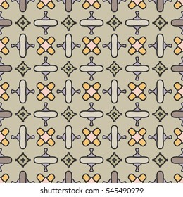 Decorative abstract geometric ornament, colored seamless pattern. Tribal ethnic arabic, indian, turkish seamless background. Graphic design for fabric or paper print with repeating texture