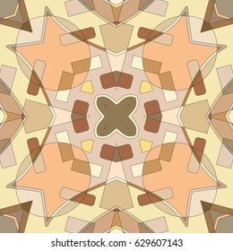 Decorative abstract geometric ornament, colored seamless pattern. Tribal ethnic arabic, indian, turkish seamless background. Graphic design for fabric or paper print with repeating texture