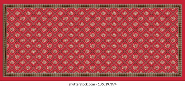 decorative abstract geometric stole dupatta background