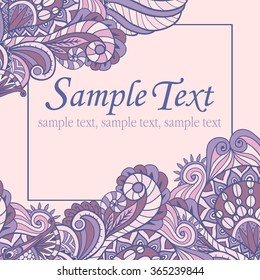 Decorative abstract hand drawn element corners. Abstract vector wave ornaments background