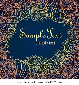 Decorative abstract hand drawn vector frame