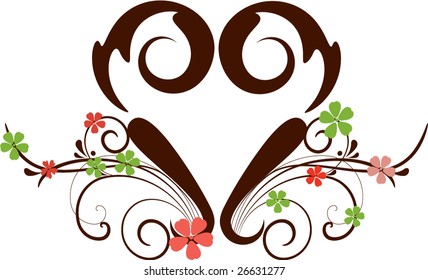 decorative abstract heart shaped design,vector