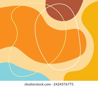 decorative abstract illustrations with colorful drawings. Drawn by hand. Flat design, cartoon, vector illustration. Template for design and printing on paper and textile