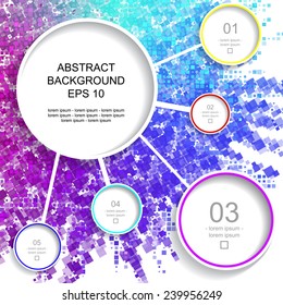 Decorative abstract info-template background with circular elements