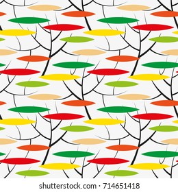 Decorative abstract leaves. Seamless pattern.