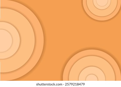 Decorative abstract orange background with circles. Vector art illustration
