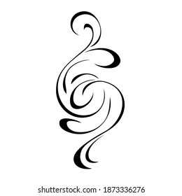 decorative abstract ornament with curls in black lines on a white background