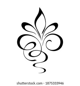 decorative abstract ornament with curls in black lines on a white background