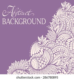 Decorative abstract ornament element background with place for text,  invitation, greeting card.