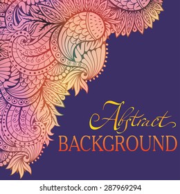 Decorative abstract ornament element background with place for text,  invitation, greeting card.