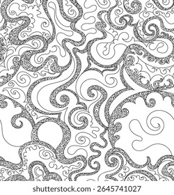 Decorative abstract ornamental vector seamless pattern with curling lines. You can use any color of background.