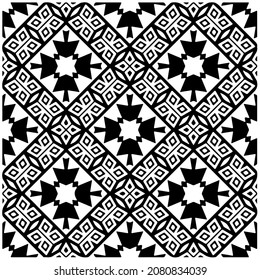 Dekoratives abstraktes Muster. Schwarz-Weiß-geometrische Muster.Muster für Mode, Stoff, Kleidung, Textilien, Hintergrund, Tapeten, Digitaldruck.
