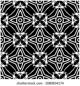 Patrón abstracto decorativo. Patrón geométrico sin soldadura en blanco y negro.Patrón para moda, tela, vestimenta, textil, fondo, papel pintado, impresión digital.