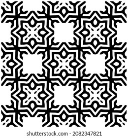 Decorative abstract pattern. Black and white seamless geometric pattern.Pattern  for fashion, fabric, apparel dress, textile, background, wallpaper, digital printing.