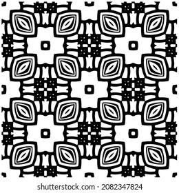 Decorative abstract pattern. Black and white seamless geometric pattern.Pattern  for fashion, fabric, apparel dress, textile, background, wallpaper, digital printing.