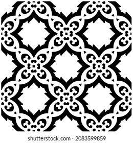 Decorative abstract pattern. Black and white seamless geometric pattern.Pattern  for fashion, fabric, apparel dress, textile, background, wallpaper, digital printing.