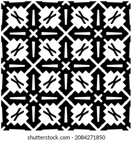 Decorative abstract pattern. Black and white seamless geometric pattern.Pattern  for fashion, fabric, apparel dress, textile, background, wallpaper, digital printing.