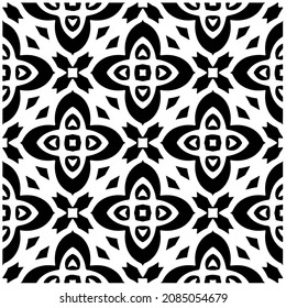 Decorative abstract pattern. Black and white seamless geometric pattern.Pattern  for fashion, fabric, apparel dress, textile, background, wallpaper, digital printing.
