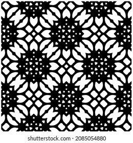 Decorative abstract pattern. Black and white seamless geometric pattern.Pattern  for fashion, fabric, apparel dress, textile, background, wallpaper, digital printing.