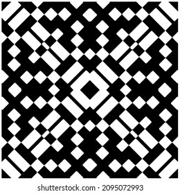 Decorative abstract pattern. Black and white seamless geometric pattern.