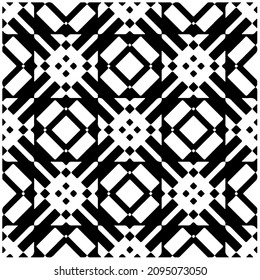 Decorative abstract pattern. Black and white seamless geometric pattern.