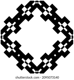 Decorative abstract pattern. Black and white seamless geometric pattern.
