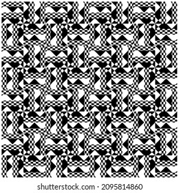 Decorative abstract pattern. Black and white seamless geometric pattern.