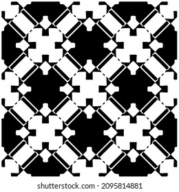 Decorative abstract pattern. Black and white seamless geometric pattern.