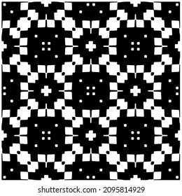 Decorative abstract pattern. Black and white seamless geometric pattern.