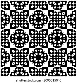 Decorative abstract pattern. Black and white seamless geometric pattern.