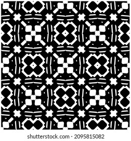 Decorative abstract pattern. Black and white seamless geometric pattern.