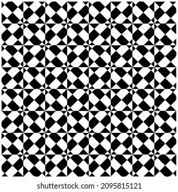 Decorative abstract pattern. Black and white seamless geometric pattern.