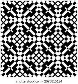 Decorative abstract pattern. Black and white seamless geometric pattern.