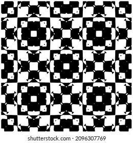 Decorative abstract pattern. Black and white seamless geometric pattern.