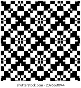 Decorative abstract pattern. Black and white seamless geometric pattern.
