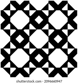 Decorative abstract pattern. Black and white seamless geometric pattern.