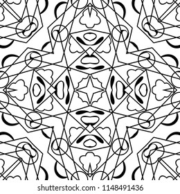 Decorative abstract pattern with a thin lines in a black and white colors