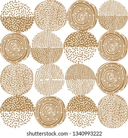 Decorative abstract polka dots in the style of the 60s.
 Cheerful polka dot vector seamless pattern. Can be used in textile industry, paper, background, scrapbooking.