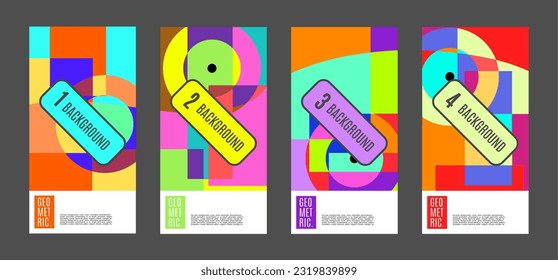 Decorative Abstract Poster With Cut Out Style And Color Overlay