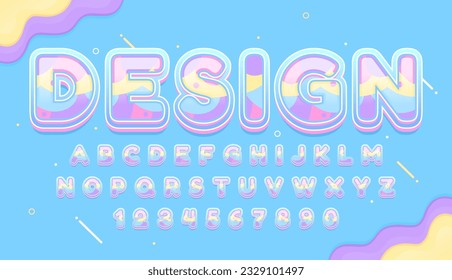 decorative abstract random color editable text effect vector design